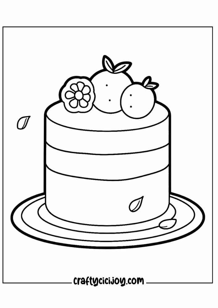 Free Cake Coloring Pages Crafty Cici Joy