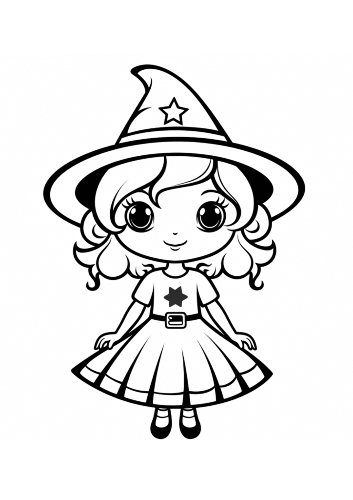 Free Halloween Kids Coloring Pages (30 PDF Printables) 11 witch-kids-coloring-pages-free