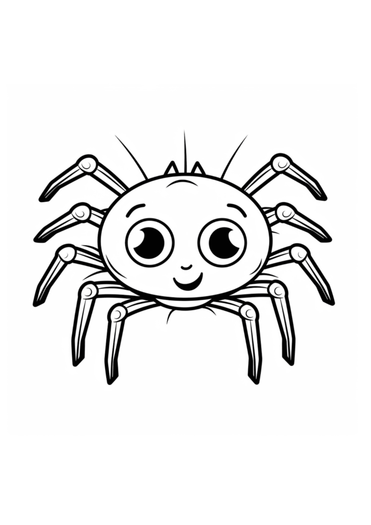 Free Halloween Kids Coloring Pages (30 PDF Printables) 18 cute-spider-kids-free-coloring-page