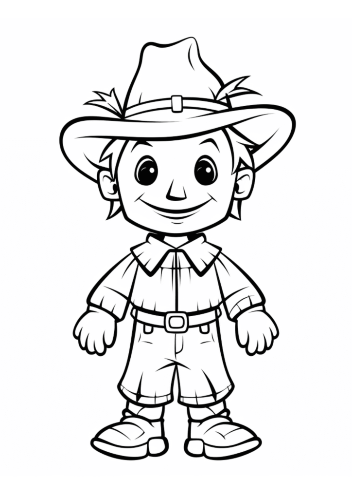 Free Halloween Kids Coloring Pages (30 PDF Printables) 17 scarecrow-coloring-page