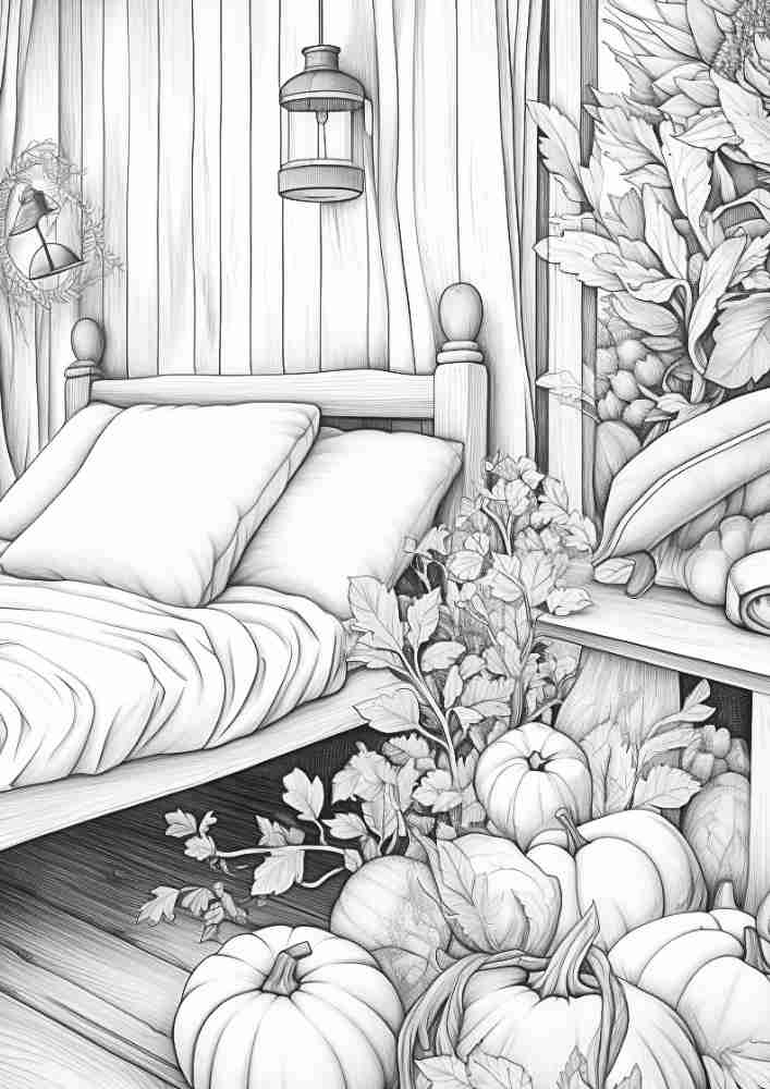 50 Free Fall Interiors Adult Coloring Pages (Printable PDF Digital Download) 42 Fall Coloring Pages For Adults 10