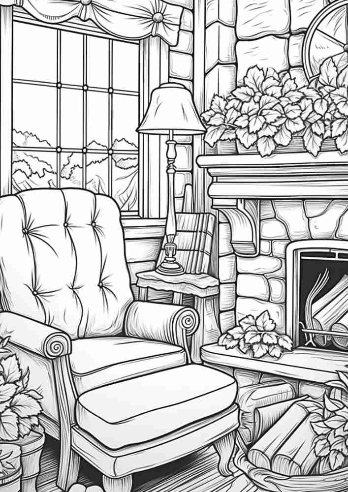 50 Free Fall Interiors Adult Coloring Pages (Printable PDF Digital Download) 36 Fall Coloring Pages For Adults 16