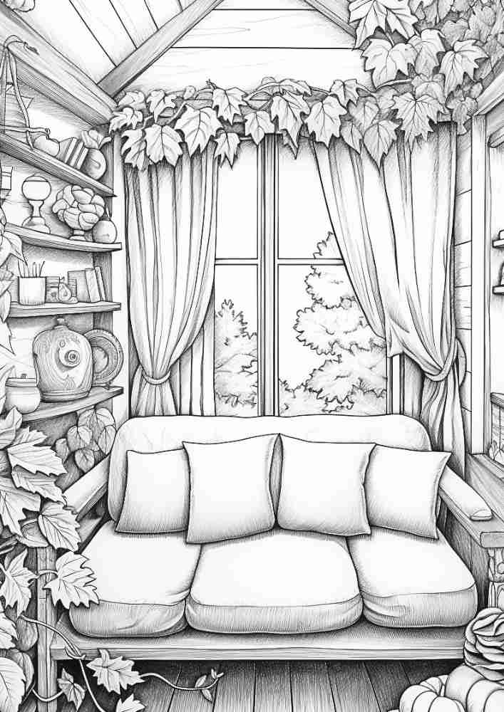 50 Free Fall Interiors Adult Coloring Pages (Printable PDF Digital Download) 50 Fall Coloring Pages For Adults 2