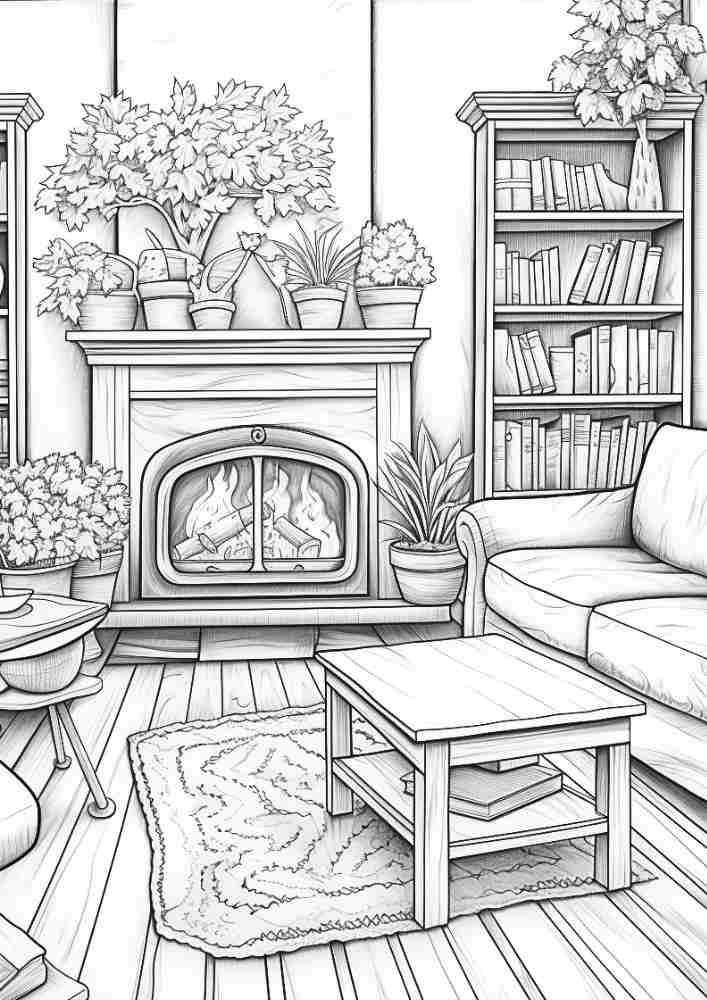 50 Free Fall Interiors Adult Coloring Pages (Printable PDF Digital Download) 32 Fall Coloring Pages For Adults 20