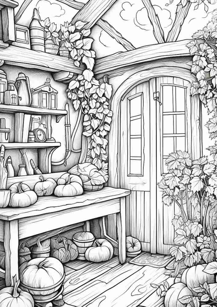 50 Free Fall Interiors Adult Coloring Pages (Printable PDF Digital Download) 28 Fall Coloring Pages For Adults 24