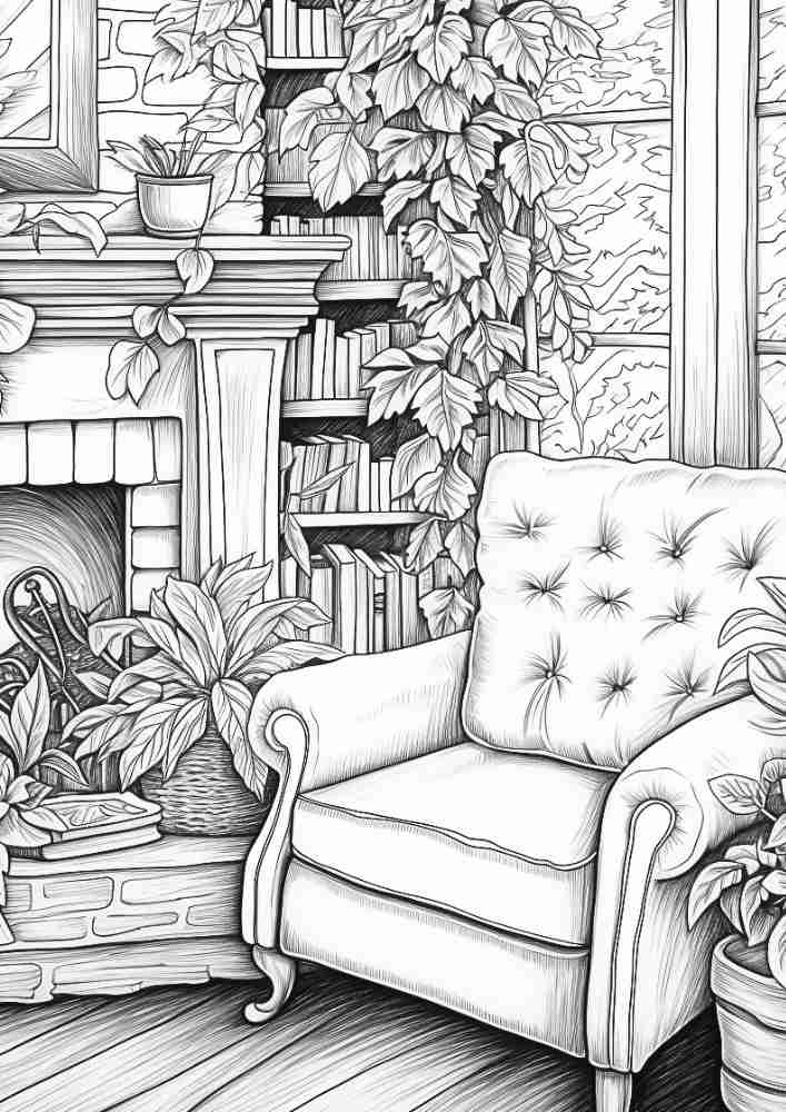50 Free Fall Interiors Adult Coloring Pages (Printable PDF Digital Download) 49 Fall Coloring Pages For Adults 3