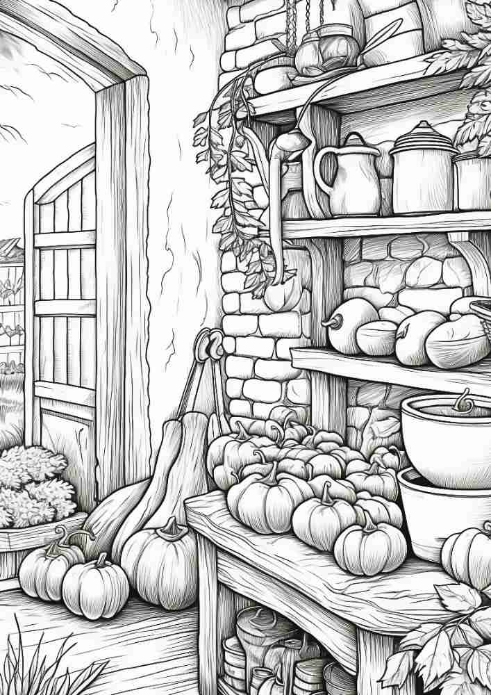 50 Free Fall Interiors Adult Coloring Pages (Printable PDF Digital Download) 48 Fall Coloring Pages For Adults 4