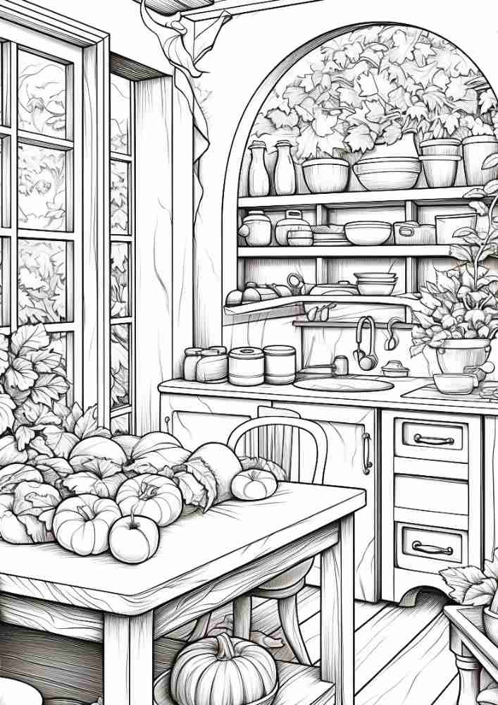 50 Free Fall Interiors Adult Coloring Pages (Printable PDF Digital Download) 46 Fall Coloring Pages For Adults 6