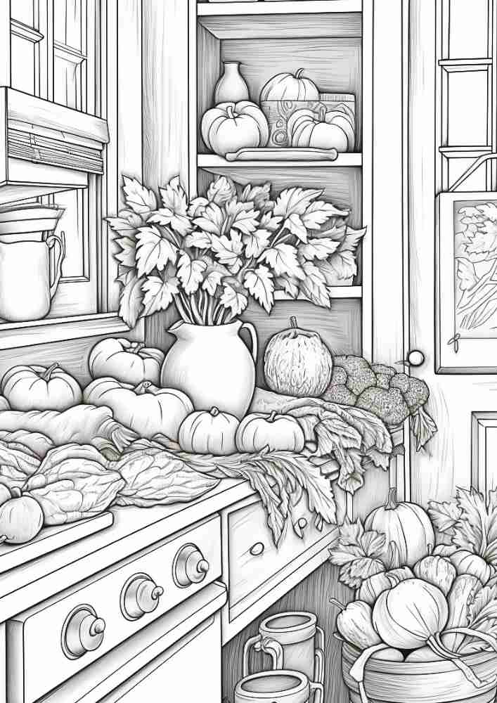 50 Free Fall Interiors Adult Coloring Pages (Printable PDF Digital Download) 45 Fall Coloring Pages For Adults 7