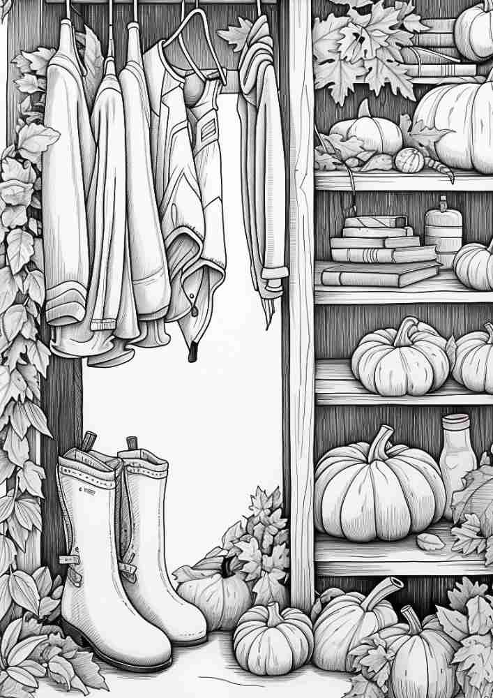 50 Free Fall Interiors Adult Coloring Pages (Printable PDF Digital Download) 1 Fall Coloring Pages For Adults