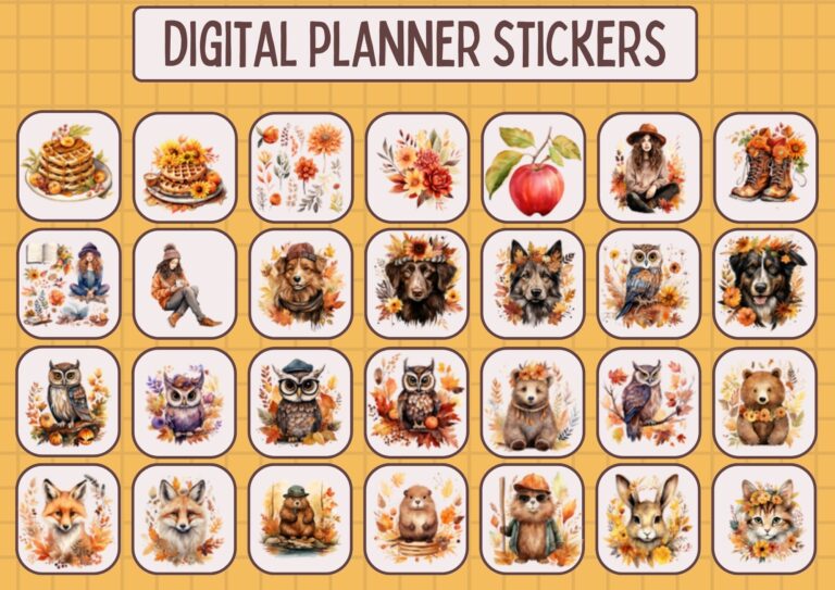 140 Free Fall Planner Stickers: Decorate Your Planner with Autumn Watercolor Vibes