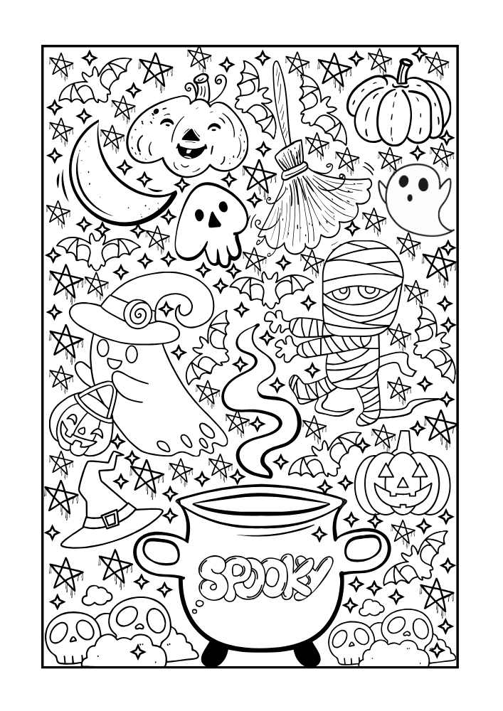 20 Free Halloween Coloring Pages For Adults: Spooky Fun for Grown-Ups!