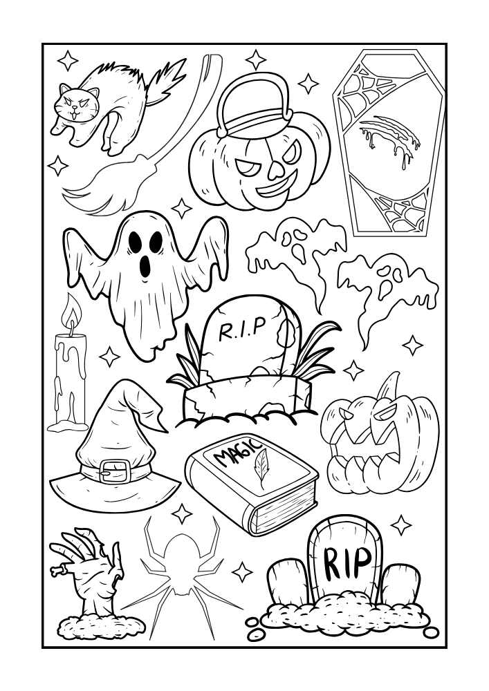 Free Halloween Coloring Pages For Adults (20 PDF Printables) 9 Halloween Adult Coloring Pages 9