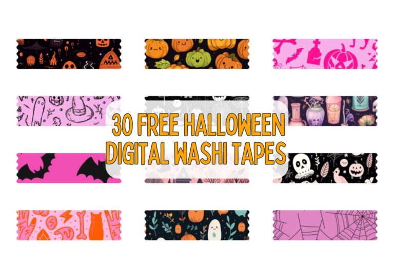 Spook-tacular Creativity: 30 Free Halloween Digital Washi Tape Clipart