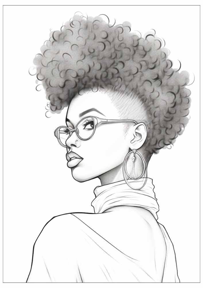 Black Woman Coloring Page 12