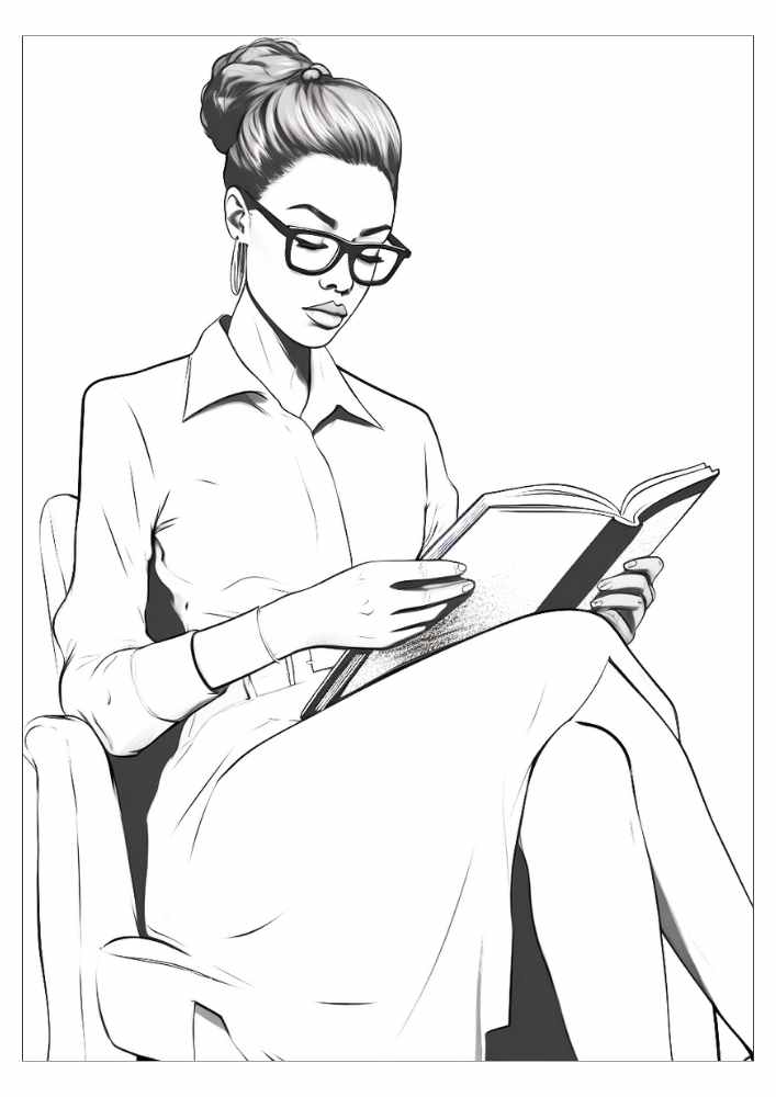 Black Woman Coloring Page 13