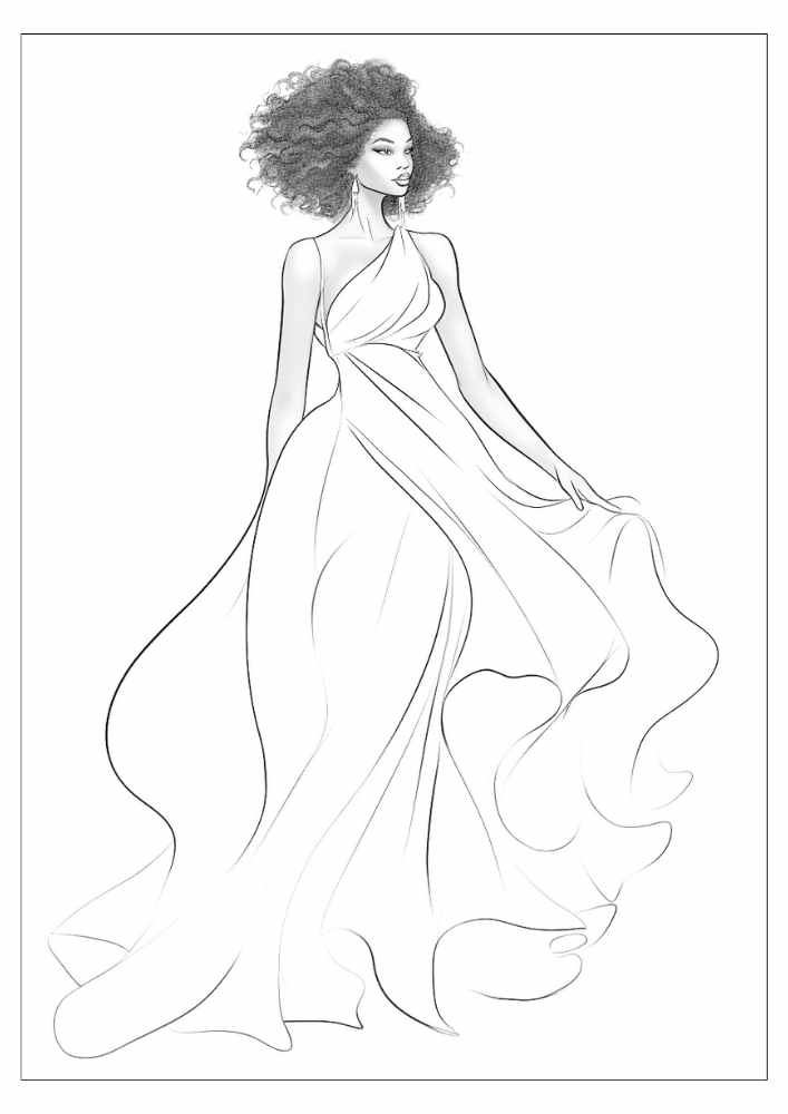 Black Woman Coloring Page 14