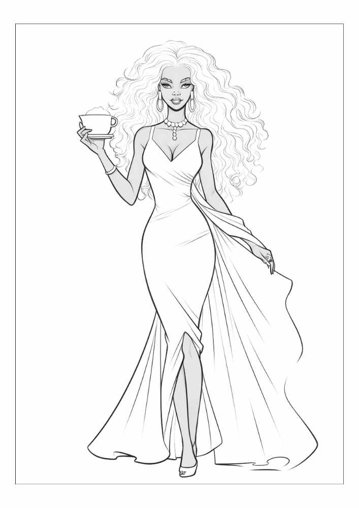 Black Woman Coloring Page 15