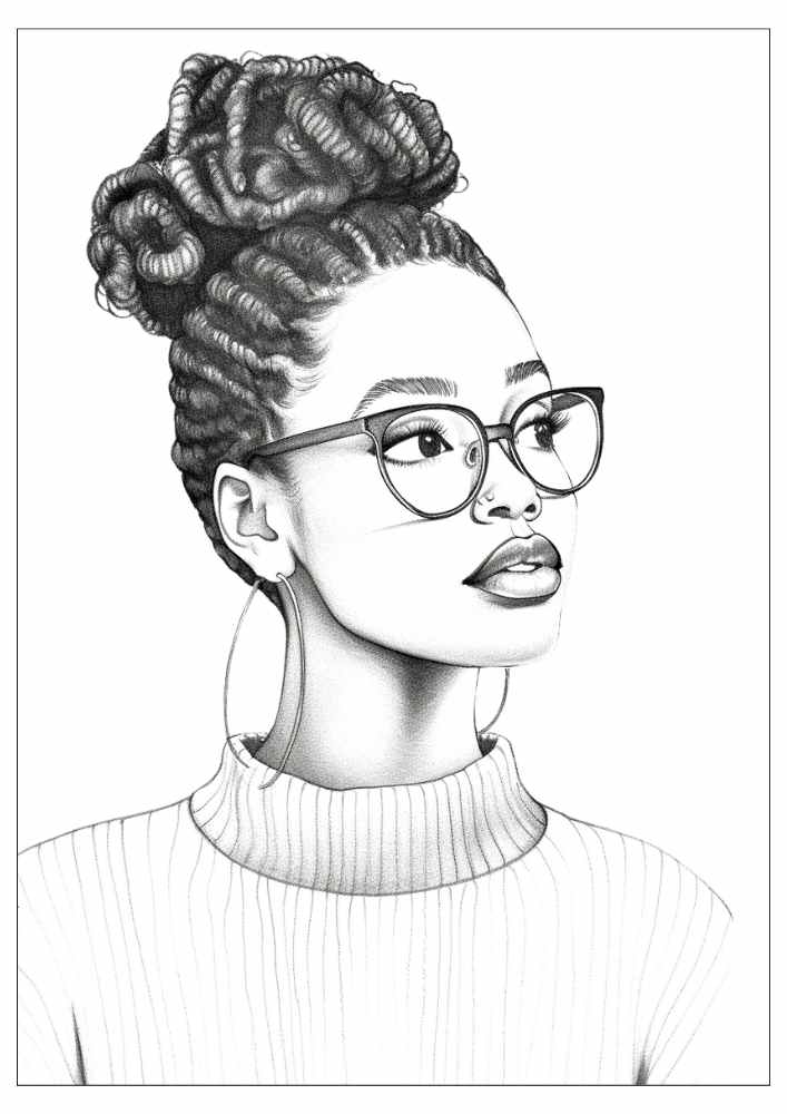 Black Woman Coloring Page 16