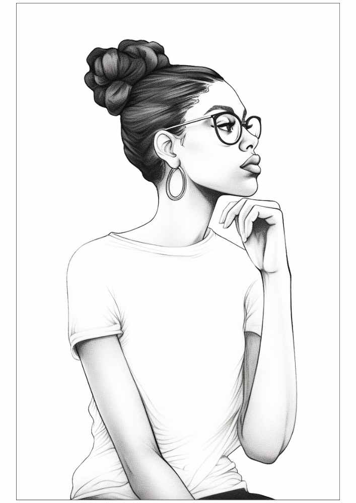 Black Woman Coloring Page 17