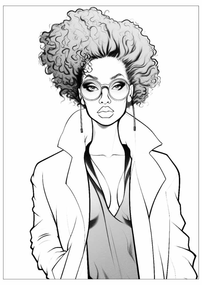 Black Woman Coloring Page 2