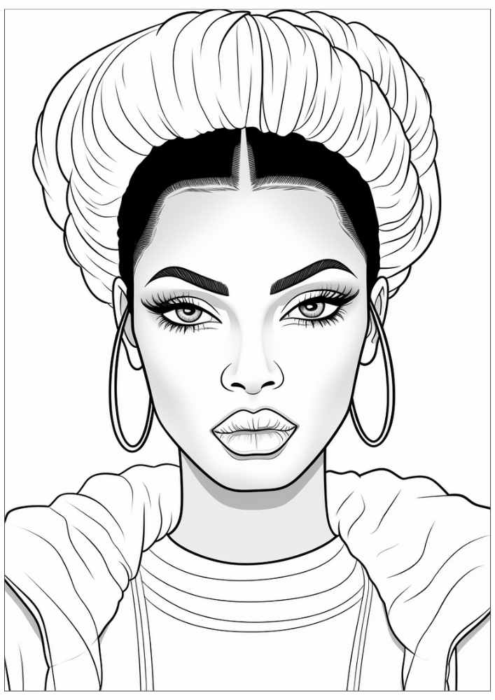 Black Woman Coloring Page 20