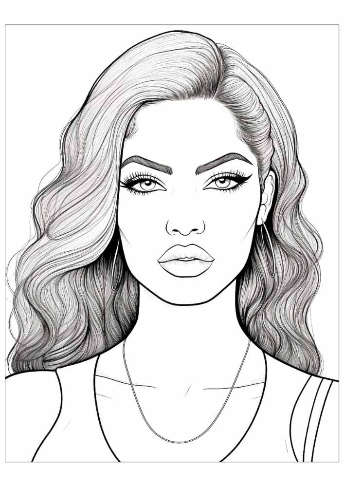 Black Woman Coloring Page 24