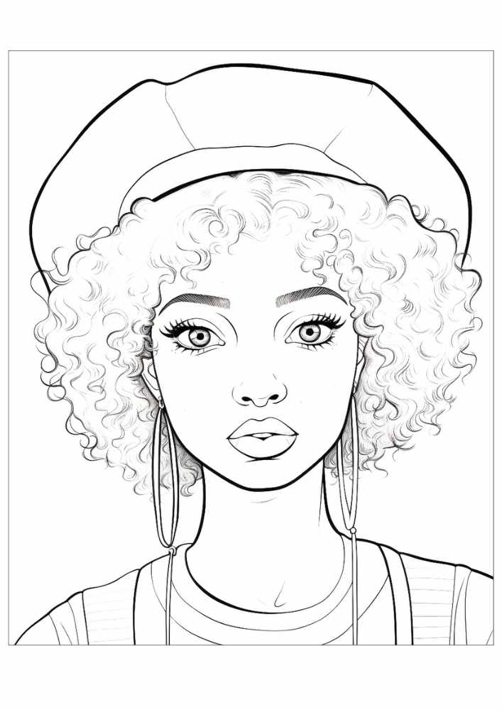 Black Woman Coloring Page 26