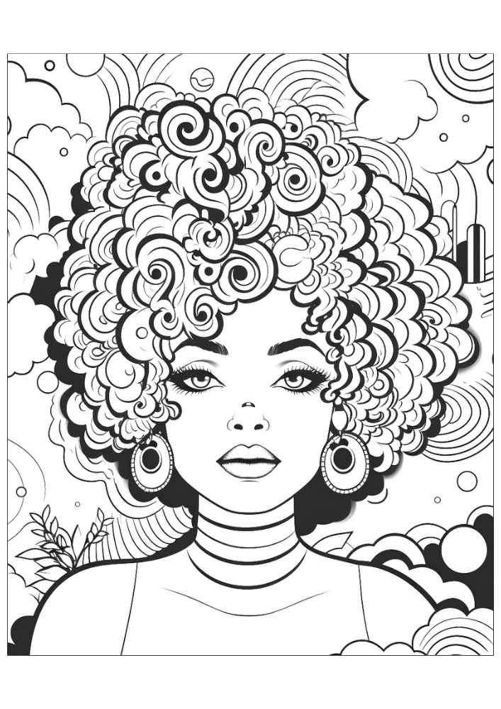 Black Woman Coloring Page 36