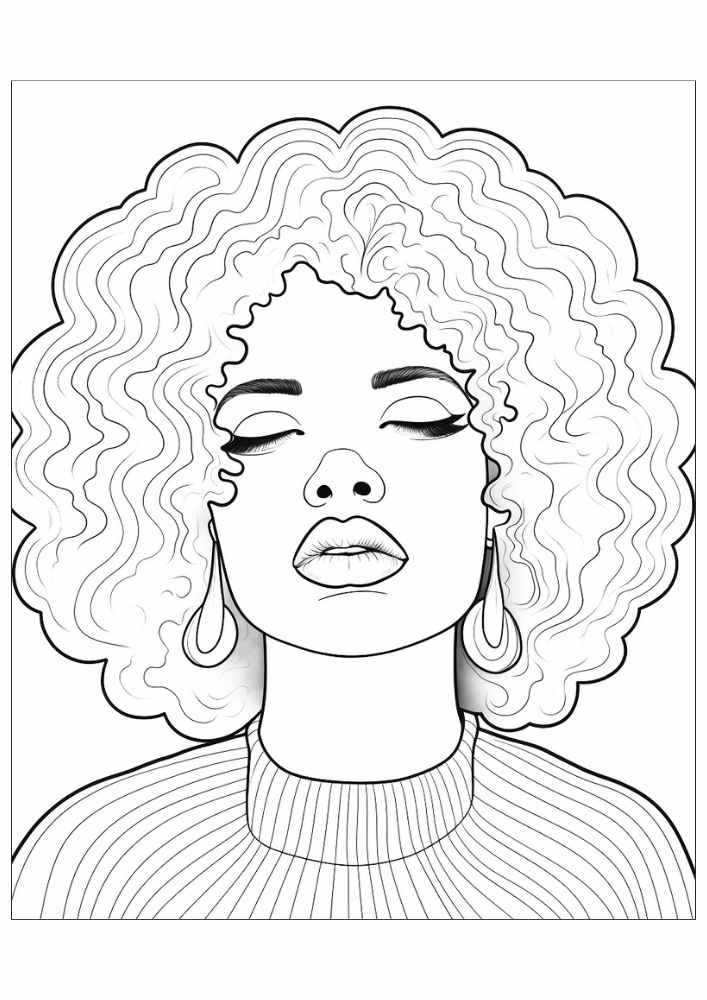 Black Woman Coloring Page 37
