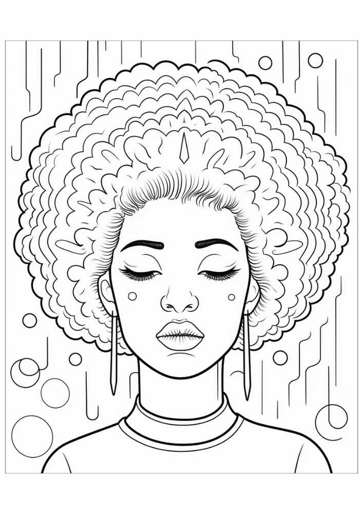 Black Woman Coloring Page 38