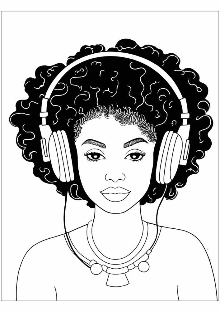 Black Woman Coloring Page 41