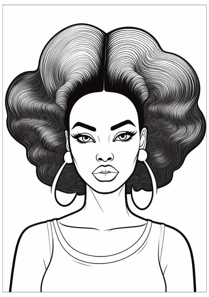 Black Woman Coloring Page 42