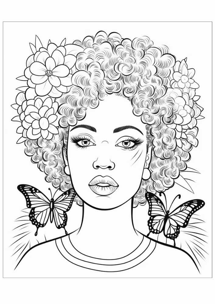 Black Woman Coloring Page 43
