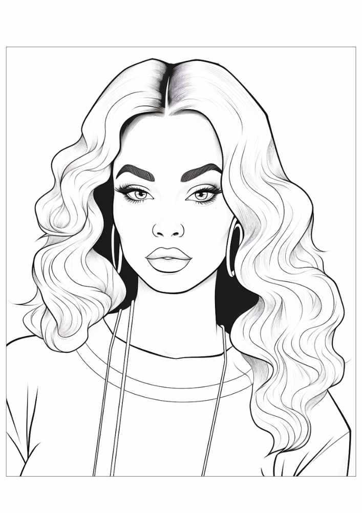 Black Woman Coloring Page 44