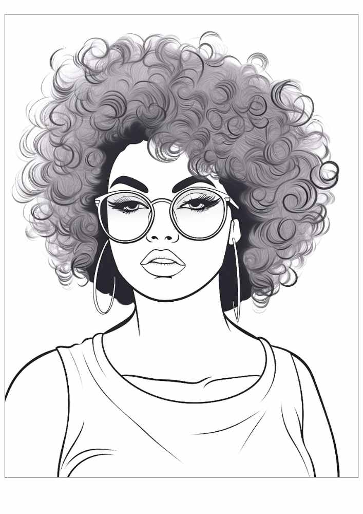 Black Woman Coloring Page 47