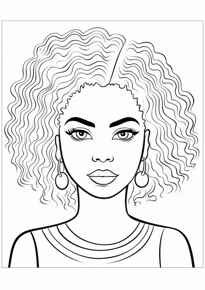 Black Woman Coloring Page 48