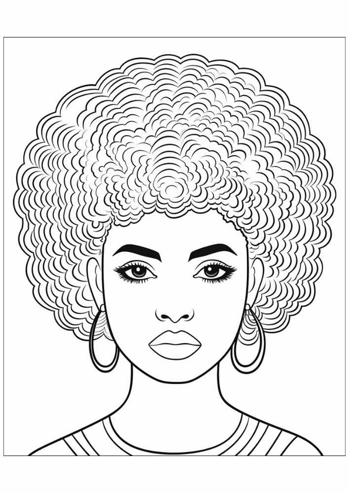 Black Woman Coloring Page 50