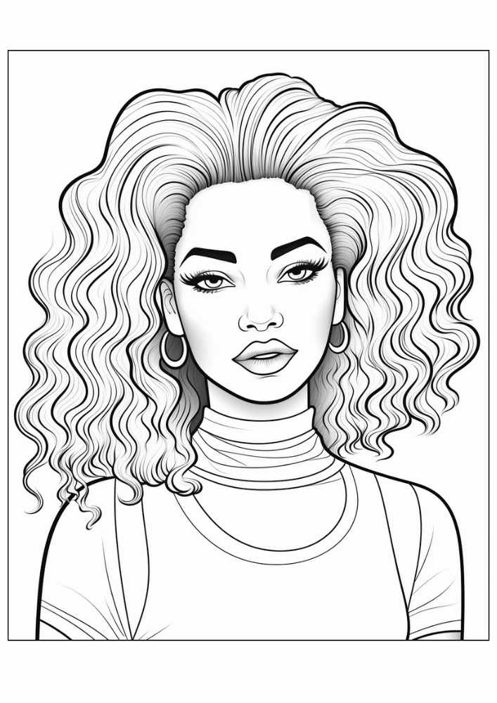 Black Woman Coloring Page 51