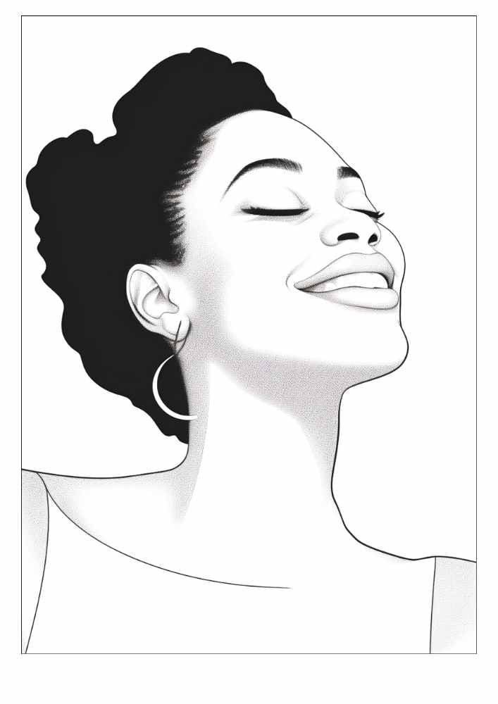 Black Woman Coloring Page 57