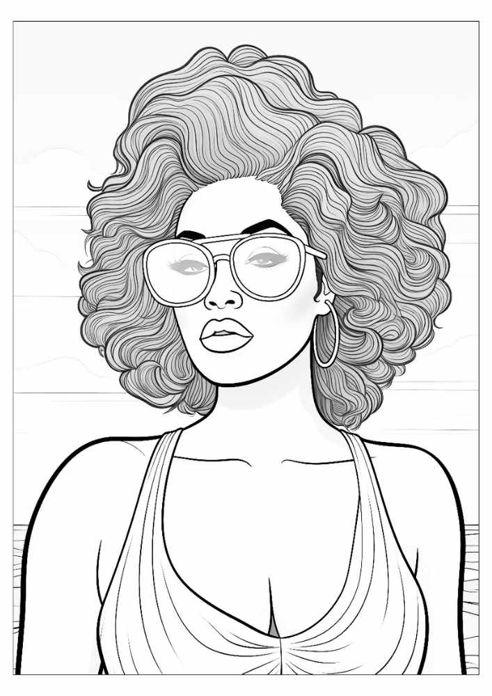 Black Woman Coloring Page 61