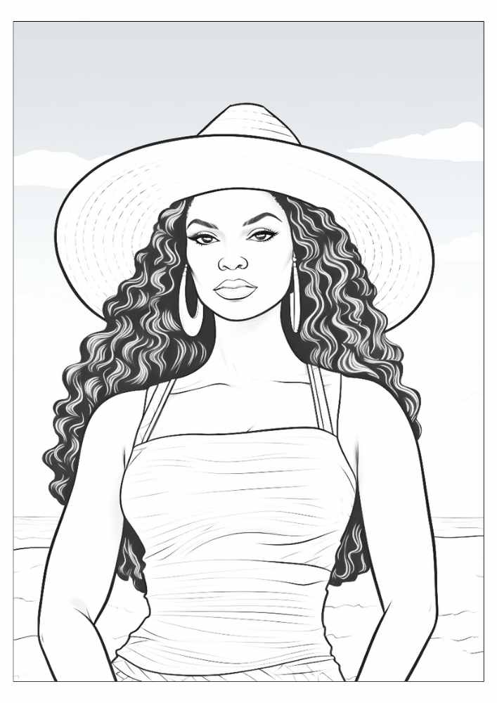 Black Woman Coloring Page 63