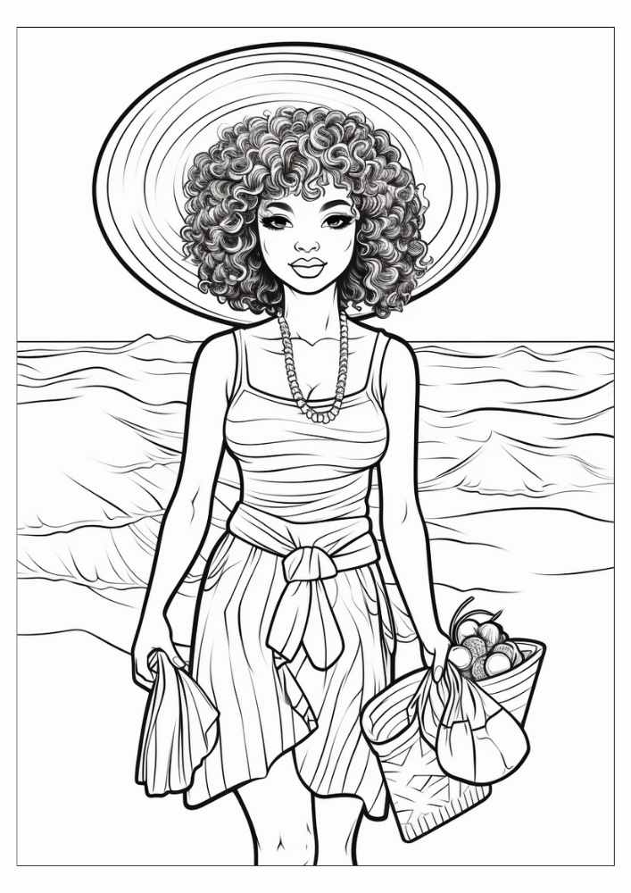 Black Woman Coloring Page 64