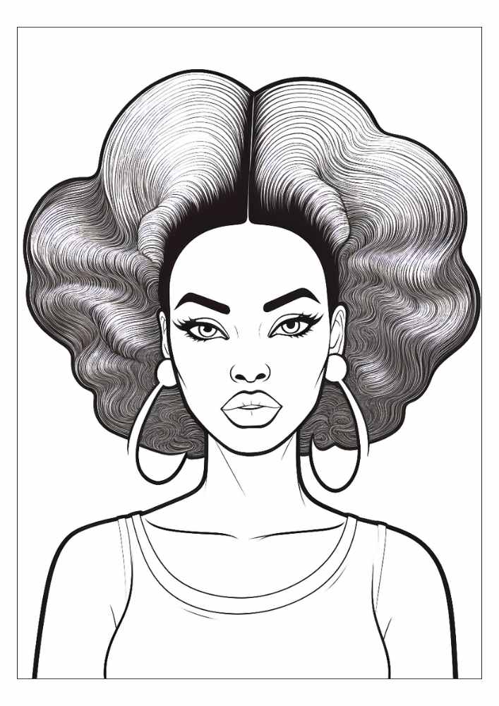 Black Woman Coloring Page 67