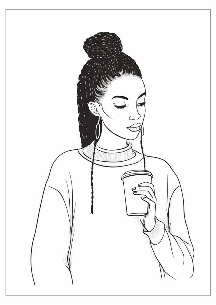 Black Woman Coloring Page 68