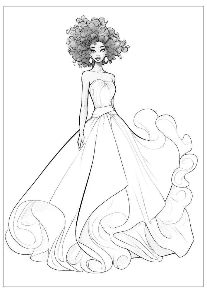 Black Woman Coloring Page 7