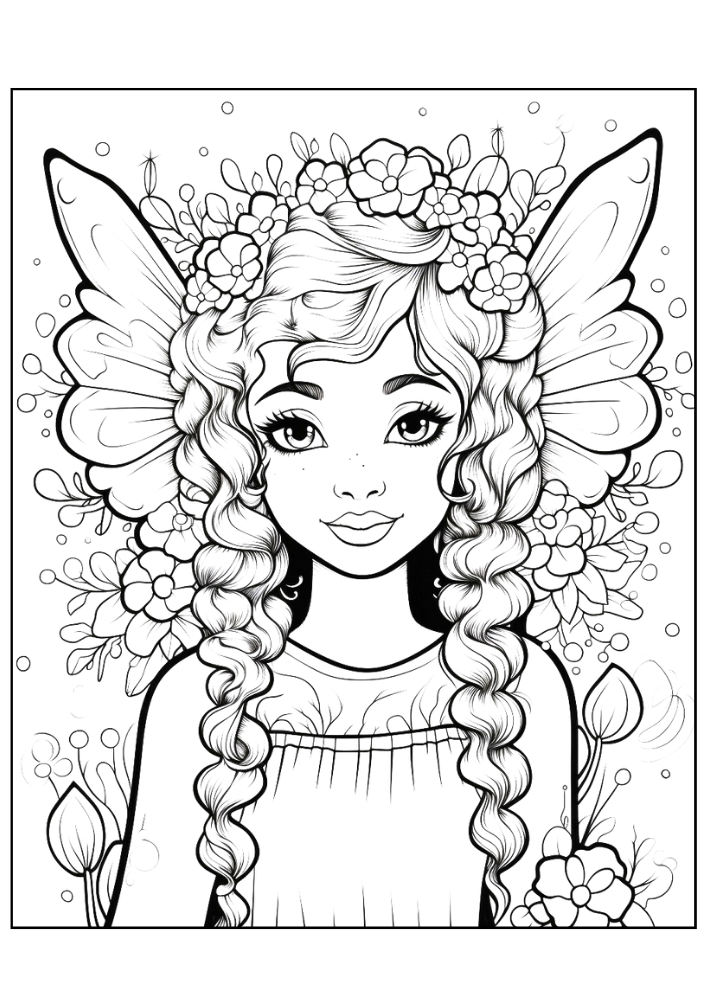 Fairy Coloring Page 1