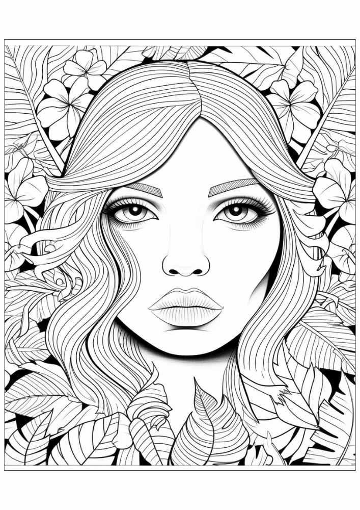 50 Free Women Coloring Pages For Adults (Printable PDF Digital Download ...