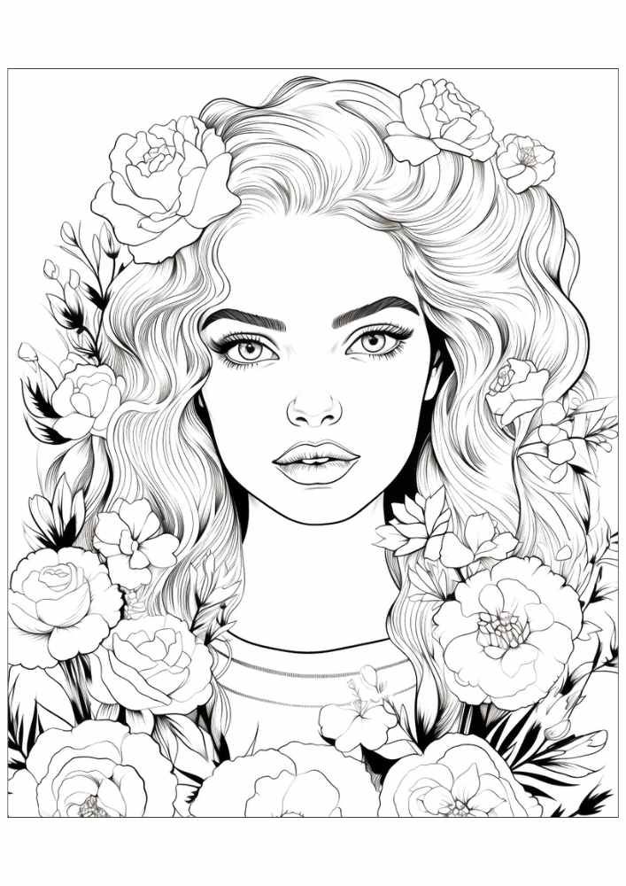 50 Free Women Coloring Pages For Adults (Printable PDF Digital Download ...