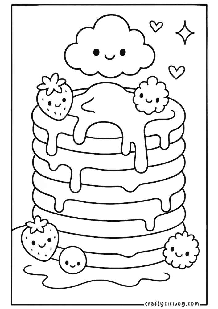 Pancake Coloring Pages (20 Free Printable PDFs) 9 Pancakes Coloring Pages 10